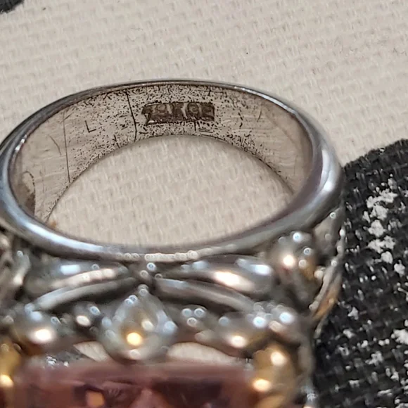 Elegant Pink and Gold/Silver Women's Ring - Picture 13 of 14